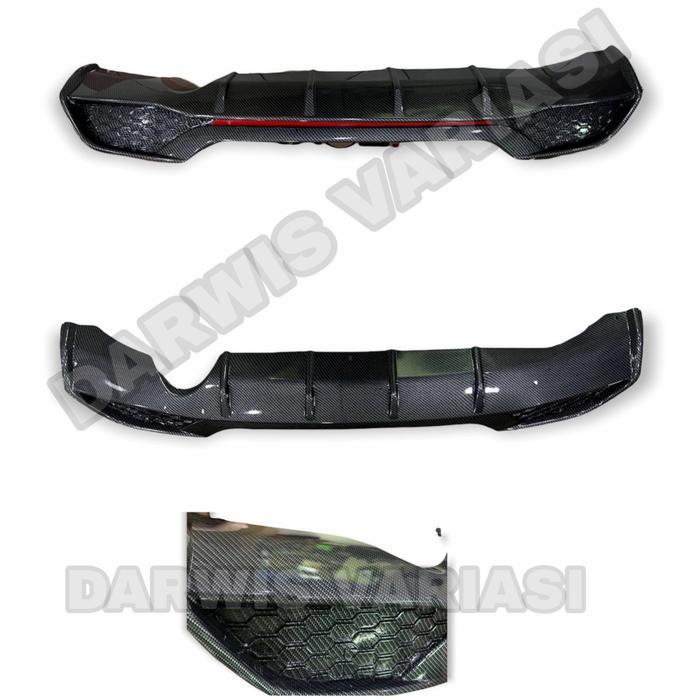 Gercep Diffuser Bumper Belakang Skidplate Brio Rs Satya 2018 2021 Carbon Terlaris