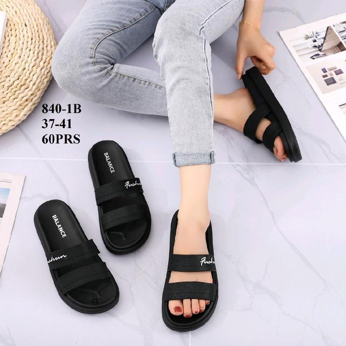 Sandal Wanita Import Bahan Pcu Flatform Ban 2 Balance 840