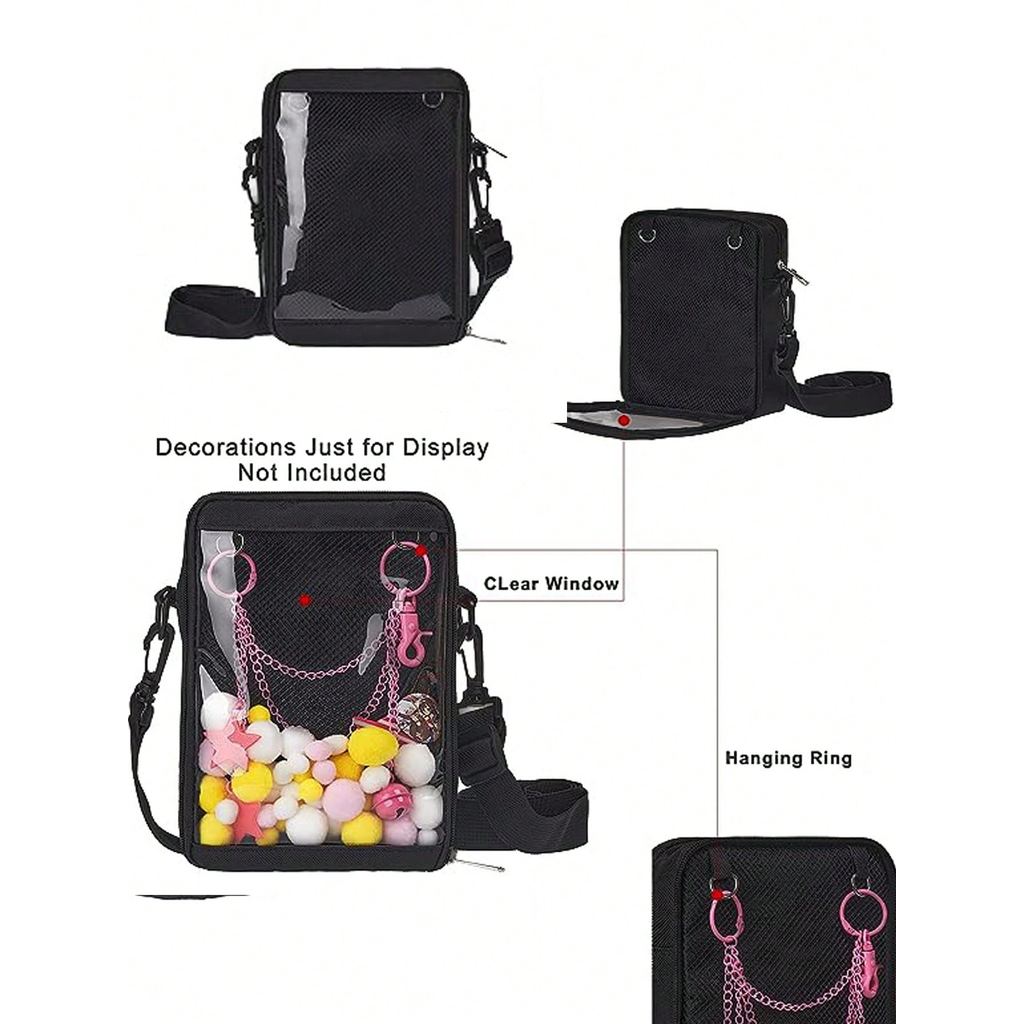 Ita Bag DIY Transparent Crossbody Anime Pins Bag Shoulder Messenger Itabag Comic Anime Satchels