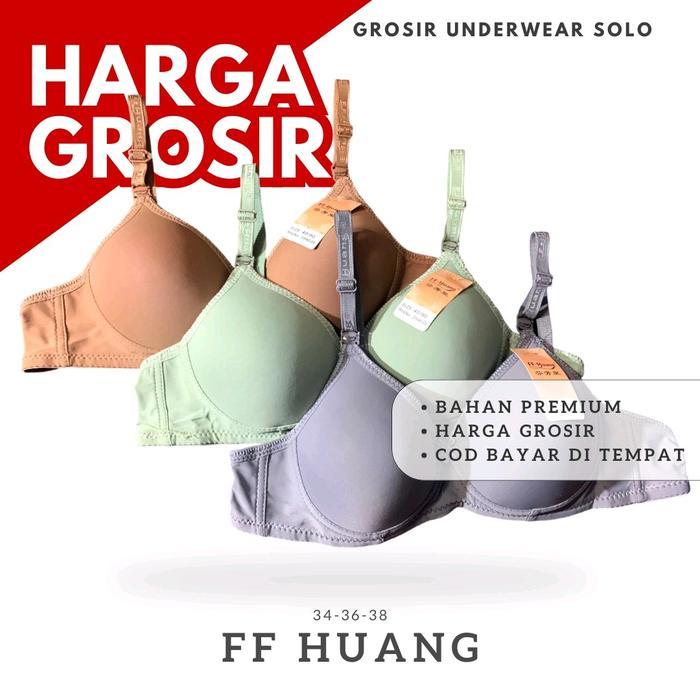 100 ribu 5 pcs bra ff huang bh polos ff huang kait 2 busa lembut nyaman Motif Tipis Katun Remaja dan