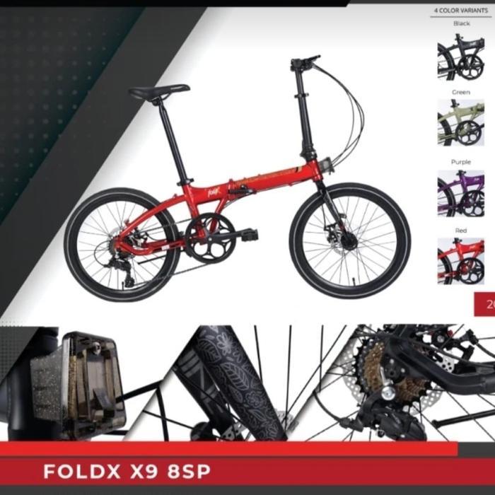 TERLARIS Sepeda Lipat 20 inch Foldx 9 speed Rem Hydraulic New Selamat Berbelanja