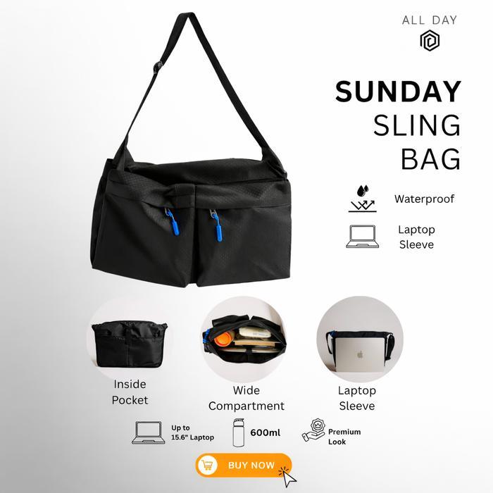 Kalibre Bag'S - Allday Tas Selempang Pria Sunday Material Nylon Dolby Cocok Untuk Kerja Dan Kuliah