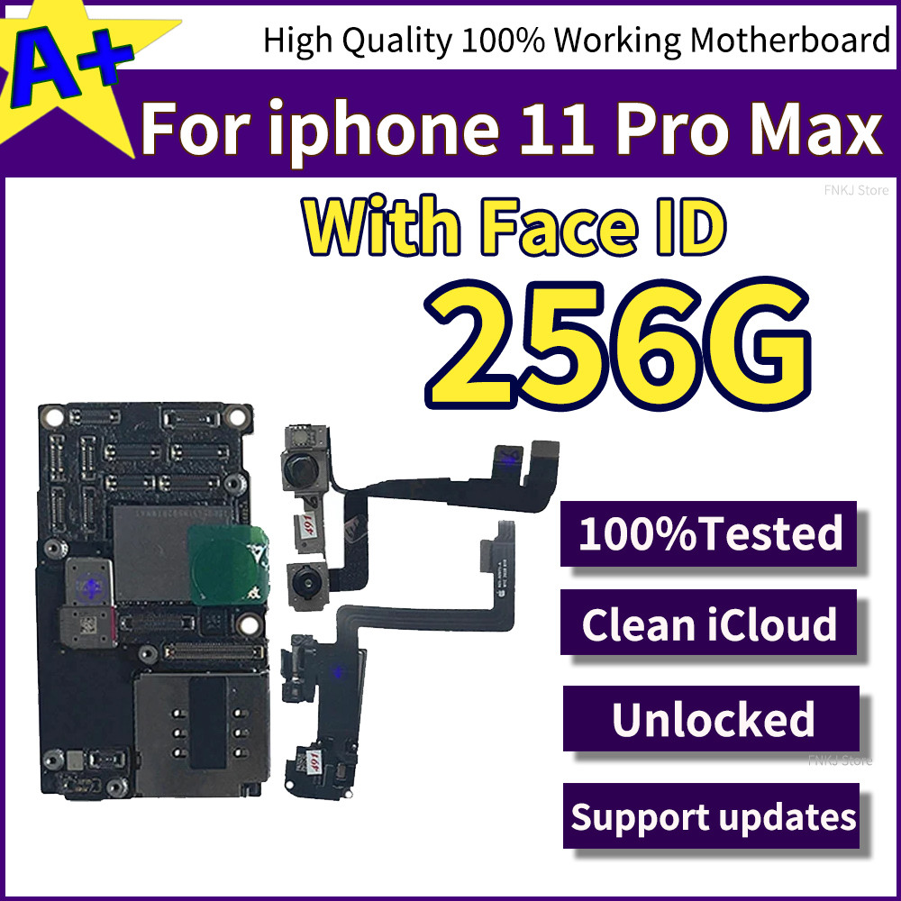 Unlocked Motherboard for iphone 11 Pro Max 100%Wokring Main Board With Face ID Full Chips IOS System
