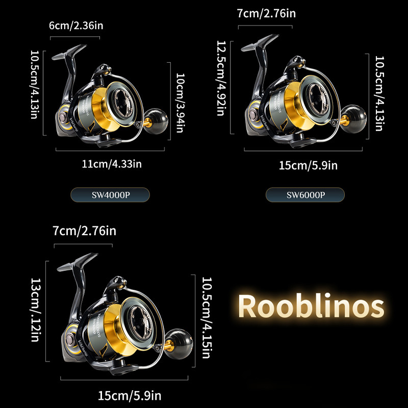 Rooblinos SW Spinning Reel Ultralight Carbon Fiber Surf Reel 18kg Max Drag Saltwater Freshwater