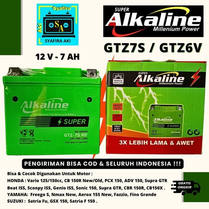 Aki Motor Satria Fu 150, Gsx-R 150, Klx, D-Tracker Gtz7S Alkaline