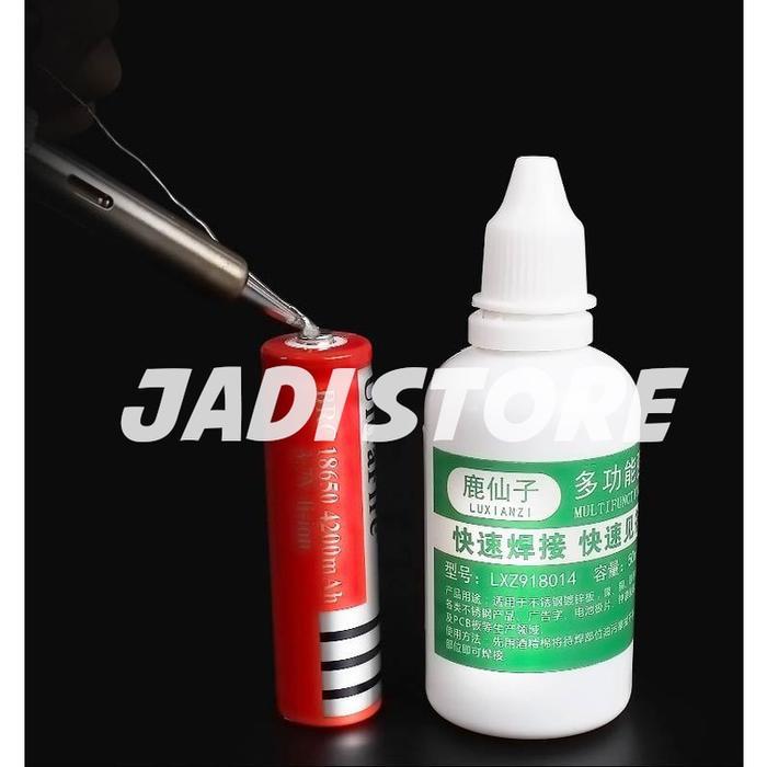 "New" Flux Stainless Steel Isi 30 ml Stainles Solder Cair Aluminium Besi Baterai 18650 Perekat Nikel
