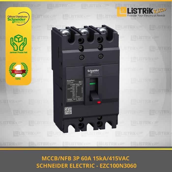 ` MCCB 3P/3T 60A EZC100N 15kA SCHNEIDER ELECTRIC - EZC100N3060