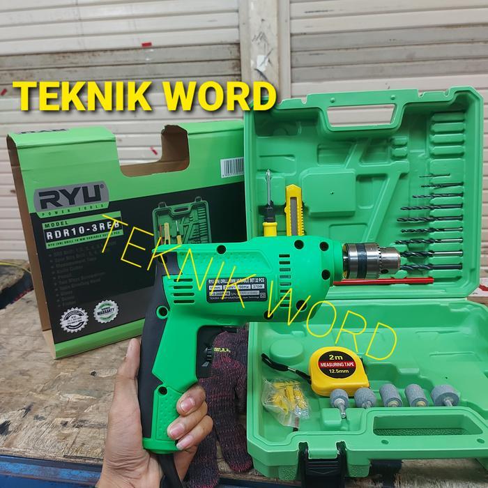 Mesin Bor Tangan Ryu 10Mm Bor Tangan Set Ryu Rdr 10-3Reb Bor Tangan