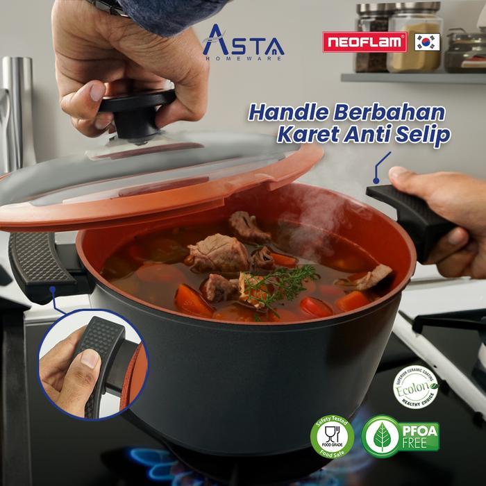 ` Asta Casserole Neoflam Korea Panci Sup Anti Lengket Ceramic 24 cm
