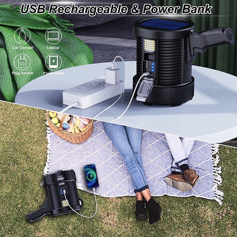 . Rechargeable Spotlight,100000 Lumens Led Spot Lights Handheld Large -