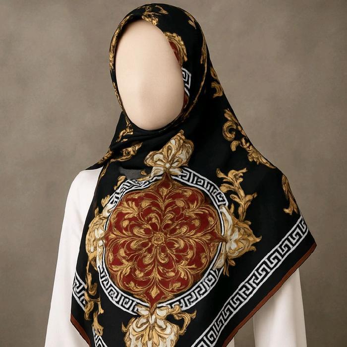 Terbaru Hijab Ergul Motif Khas Turki Kerudung Muslim Segi Empat Silk Nyaman Best Seller