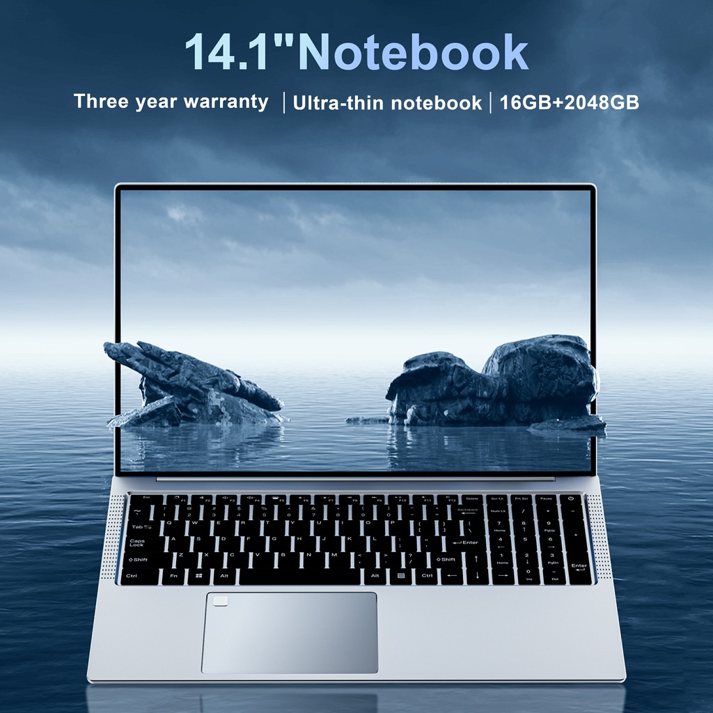 2024 New Laptop Computer Windows 11 Pro Ultra Slim Notebook 14.1 Inch Intel Pentium N3700 16GB 1024G