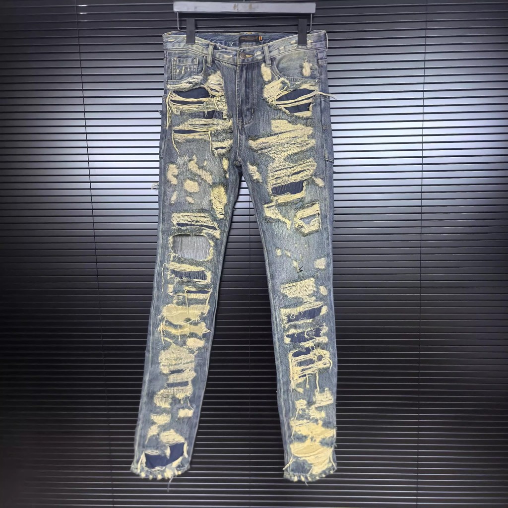 New UC85 Undercover Ripped Holes Fit Straight PANT Jeans Cotton Denim Pants Comfort Casual Jeans