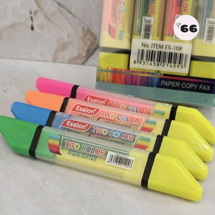 Highlighter Eselon Stabilo Dua Warna / Highlighter 2 sisi warna