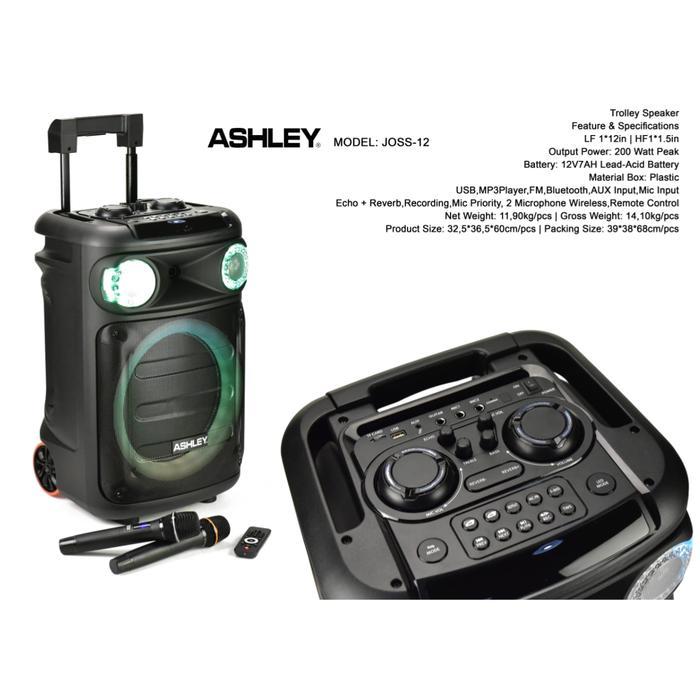 Speaker Portable Ashley Joss 12 Original Model 12 Inch Bluetooth