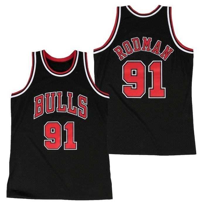 BORDIR Baju Jersey Basket Dennis Rodman Bulls Hitam Classic