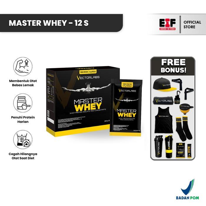 VECTORLABS MASTER WHEY 12 SACHET SACHETS 448 GRAM GR 1 LBS PROTEIN