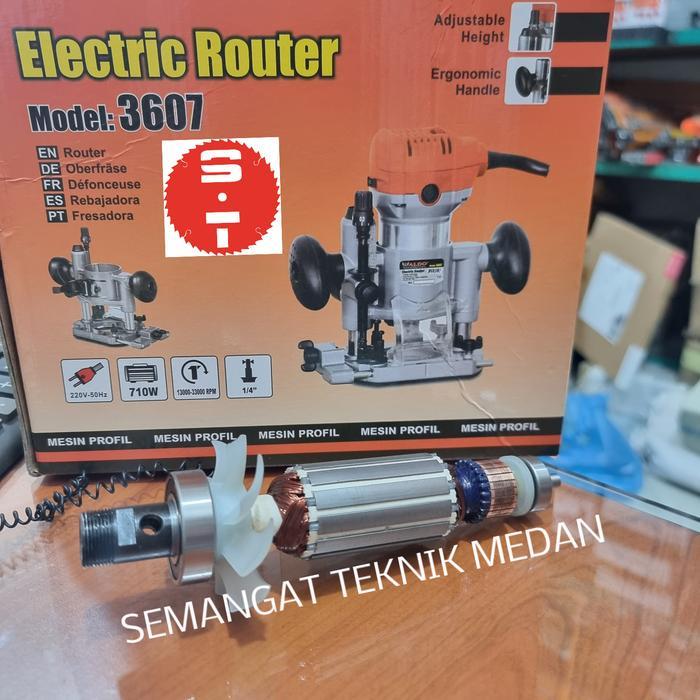 Armature Angker 3607 Mesin Hand Trimmer Mini Profil Router 1/4" Aldo