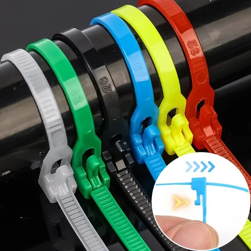 Wholesale Nylon Plastic Zip Tie Releasable Strap Wrap Clamp Reusable Cable Zip Ties for Garden Plant