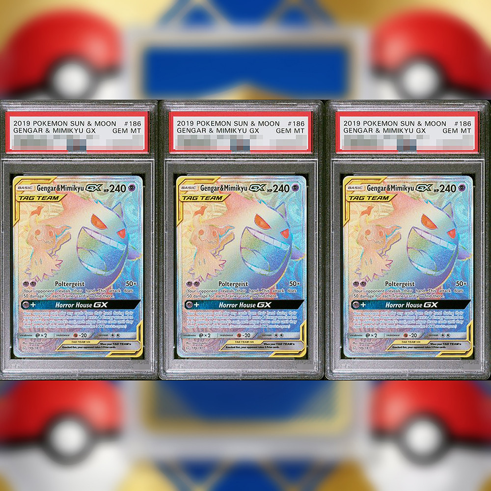 Diy Proxy PTCG Collection Card Gengar Mimikyu GX (Secret) 186/181 Sm-Team Up Holo English Version