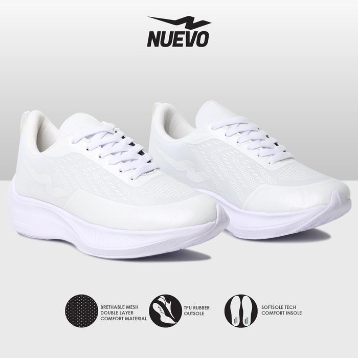 Nuevo Sepatu Running Pria Nuevo Velocity Sneakers Putih Lari Jogging Outdoor