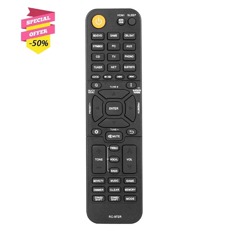 RC-972R Remote Control For Onkyo AV Receiver TX-NR595 TX-NR696 TX-NR797 TX-NR6050 TX-NR6100