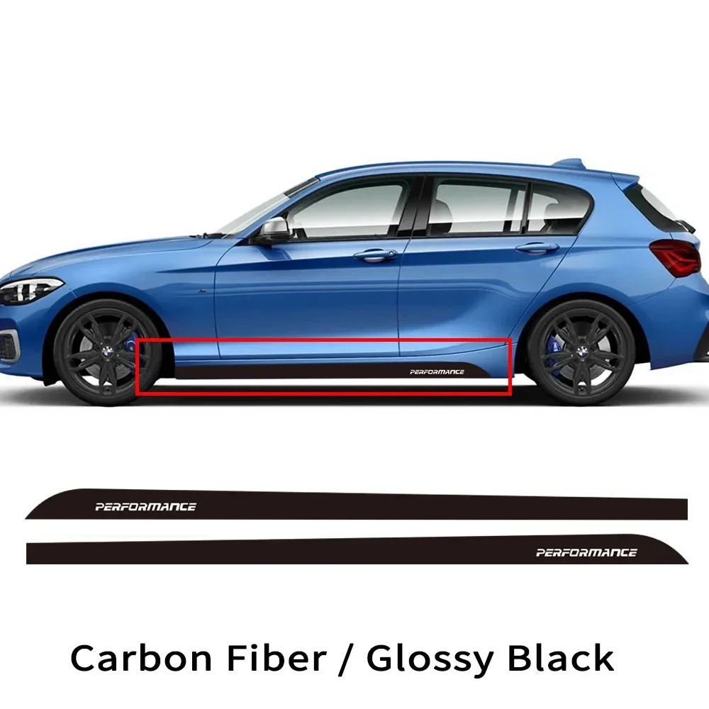 2 Pcs Side Skirt Stripes Sticker M Performance Racing DIY Decal For  1 Series F20 F21 F40 118i