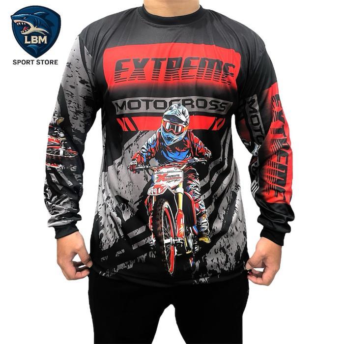 Jersey Motor Cross Dewasa Baju Motor Trail Klx Full Printing Uniseks Regular Remaja Size - Cepat