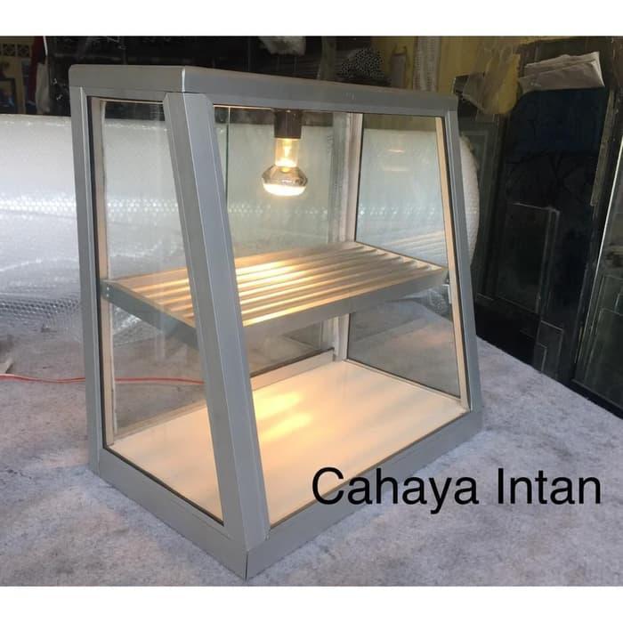 ETALASE KACA AYAM GORENG, KENTANG GORENG, WARUNG MAKANAN