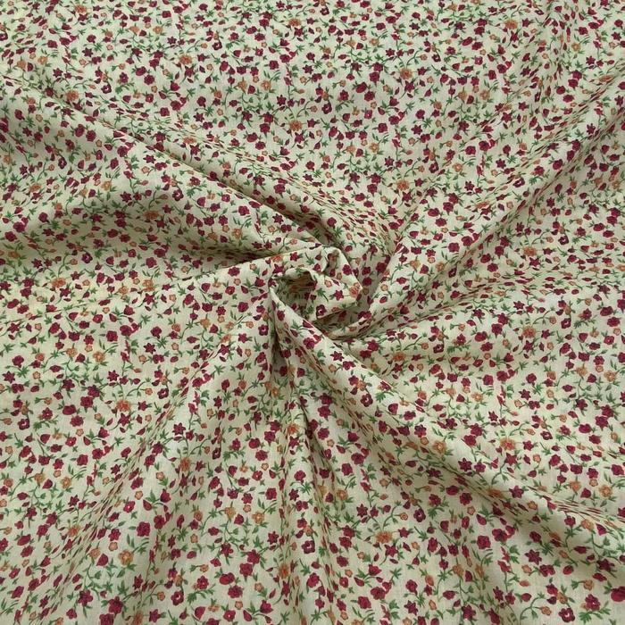 Katun Jepang Kuning Muda Motif Bunga Kecil (PRONTO MODA)