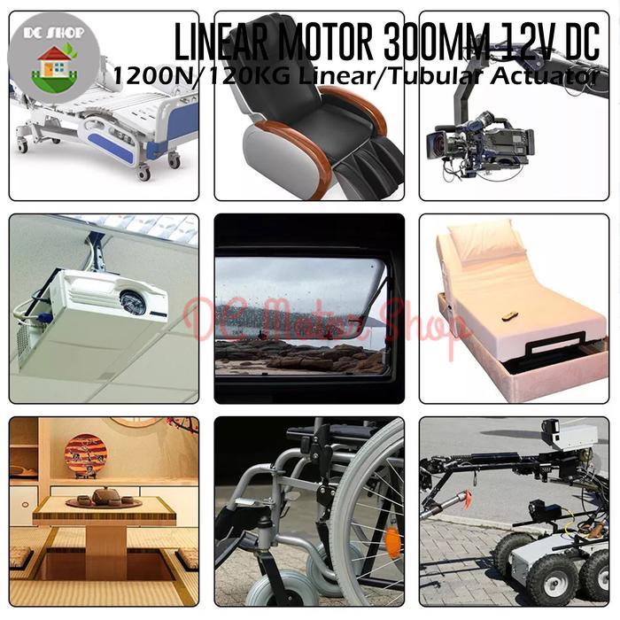 Terbatas Linear Motor 300Mm 12V Dc 5Mm/S 1200N / 120Kg Linear/ Tubular Actuator Terlaris