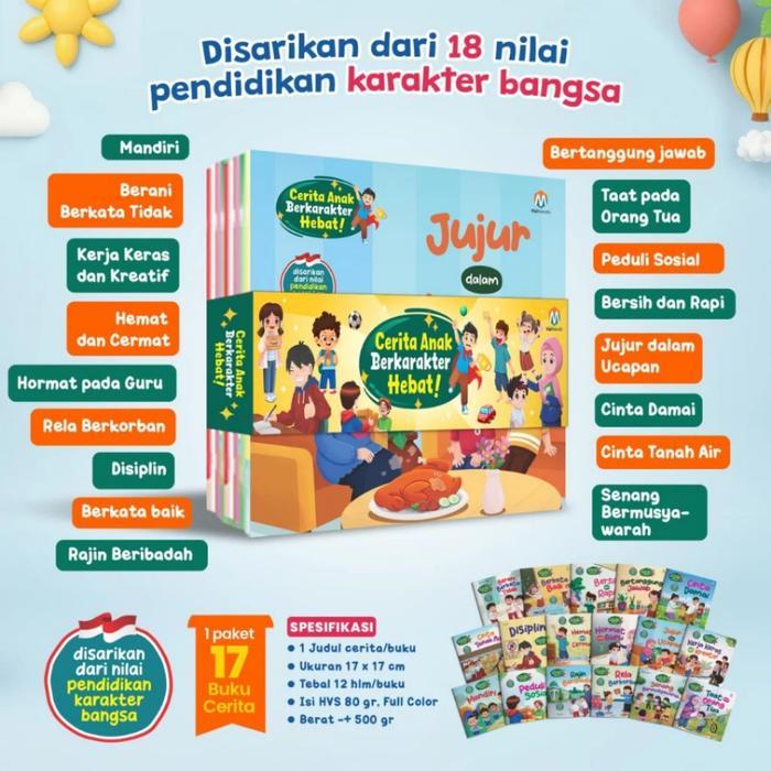 (Paket 17 Buku) SOFTCOVER Seri Cerita Anak Berkarakter Hebat- Buku Cerita Anak Bergambar