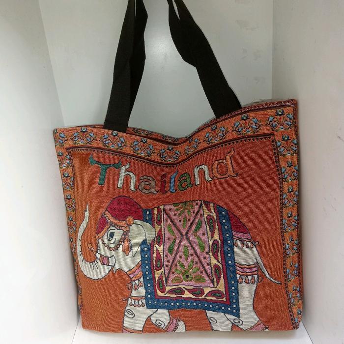 Promo Tas Tote Bag Wanita Etnik Thailand Jumbo Karakter Kanvas Totebag Original