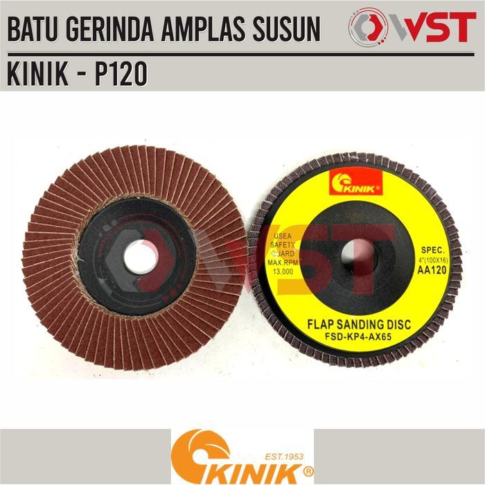 KINIK Batu Amplas Susun Bulat 4inch A120 / Kinik Flap Disc Grid 120