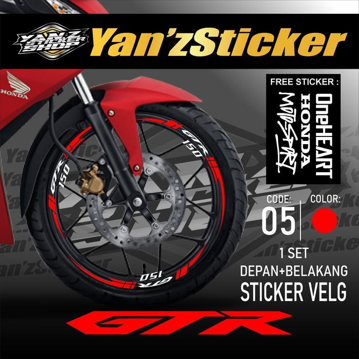 Aksesoris Stiker Cutting Sticker List Velg Motor Honda SUPRA GTR 150 Lis Pelek Velk Variasi Set