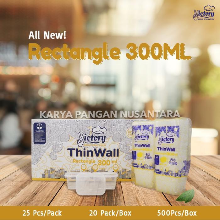 THINWALL VICTORY RECTANGLE 300 ML KOTAK MAKAN BOX PLASTIK THIN WALL ECER PER PCS