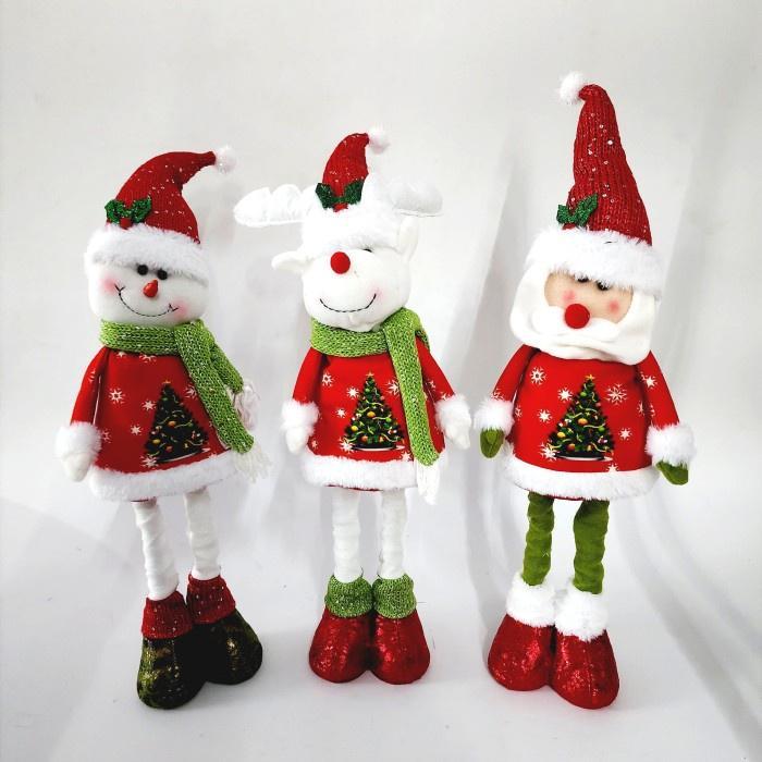 Boneka Kain Santa Kaki Panjang Tarik Kado Natal Hampers Unik Premium Ornamen Hampers Parcel Natal