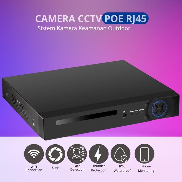 Kerui Paket Cctv Poe Nvr 8 Channel Mendeteksi Wajah