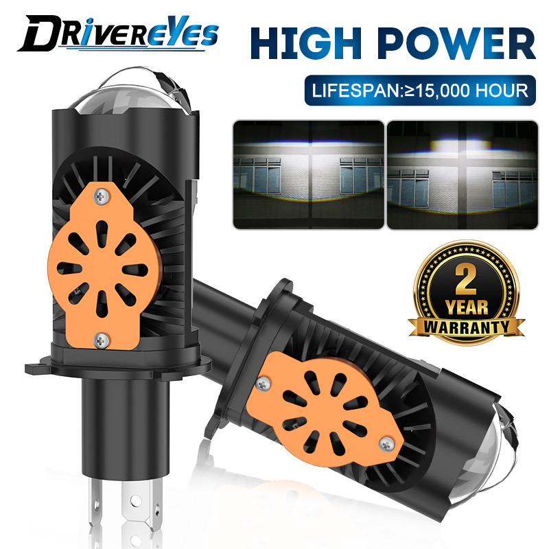 5000W H4/9003/HB2 Bi LED Projector Lens LED Car Headlight Bulbs 6500K Turbo Bulb H4 Dual High Low
