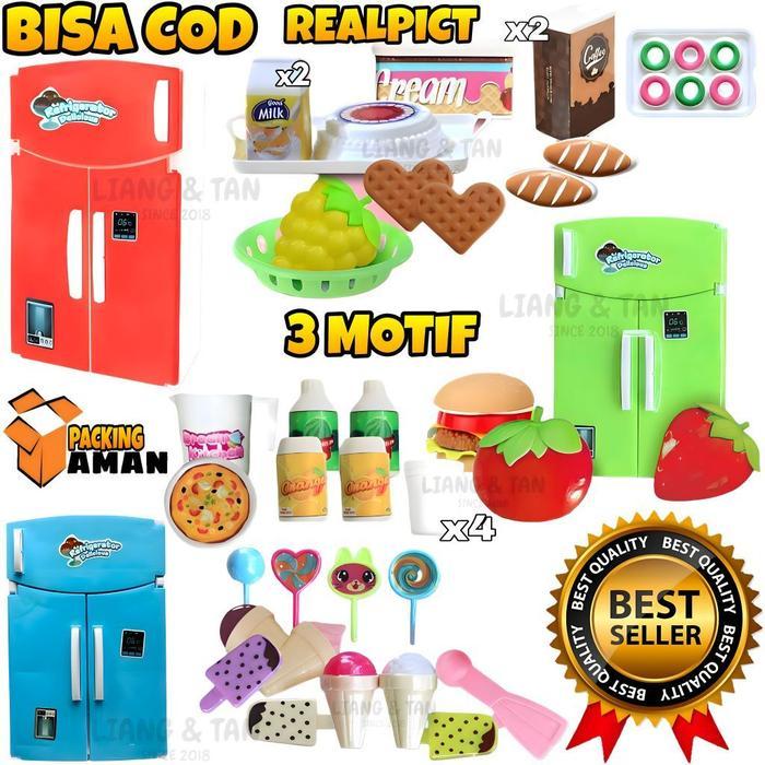 ( BISA COD ) PROMO Mainan Edukasi Anak Kulkas Es Krim Ice Cream Permen / Mainan Kulkas Buah Dan
