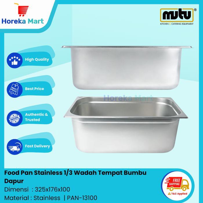 Food Pan GN Pan Stainless Steel Wadah Penyaji Makanan Restoran Catering MUTU PAN13100