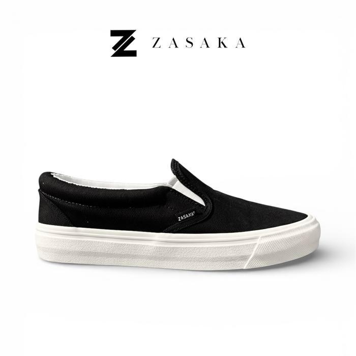 Donatello - Sepatu Slip On Coreone Canvas Hitam Putih Sneakeres Casual Pria Wanita Original