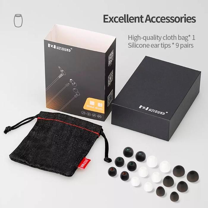 HZSOUND Waist Drum DD HiFi Music Earphone Smooth Vocals Heart Mirror