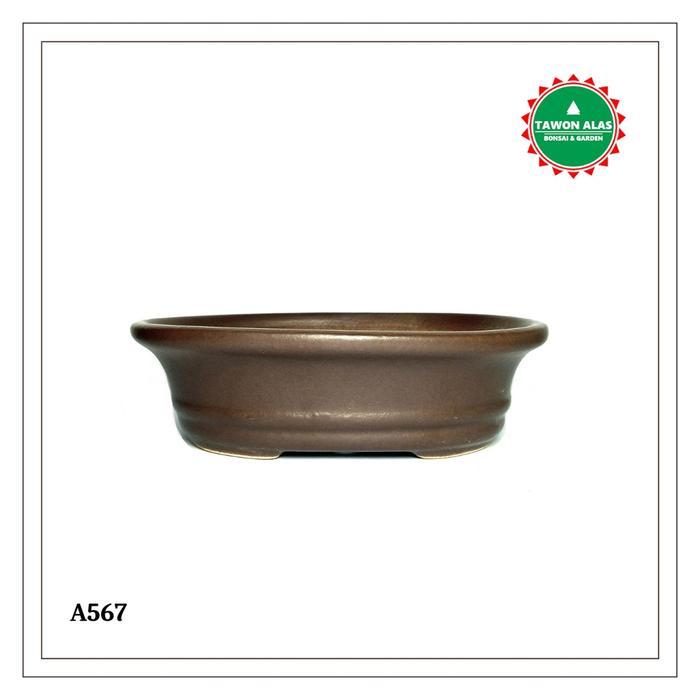 Pot Keramik Bonsai Oval Kecil