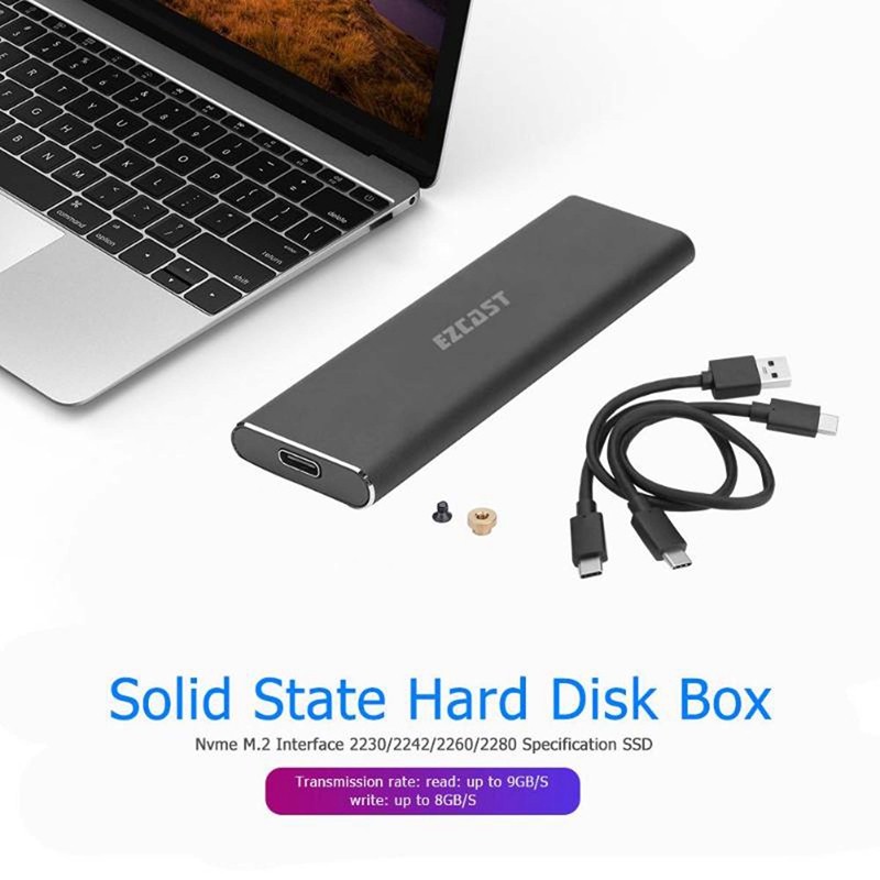 " M2 Ssd Hard Case Nvme Pcie Enclosure M.2 To Usb Type C 3.1 Gen2 M Key "