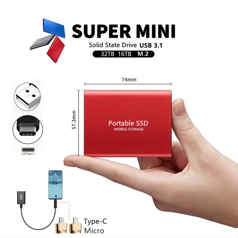. Original High-Speed External Hard Drive 1Tb Portable Ssd Usb 3.1 -