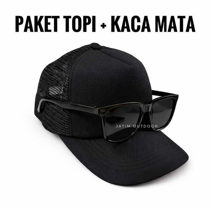 Eiger - Paket anti silau Topi dan kacamata hitam outdoor anti uv murah cocok digunakan aktivitas