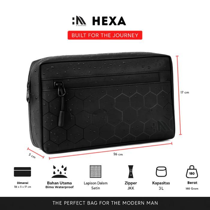 Highmore Hexa Waterproof - Tas Selempang, Handbag & Clutch Original Pria Highmore Tas Pria Hitam Tbk
