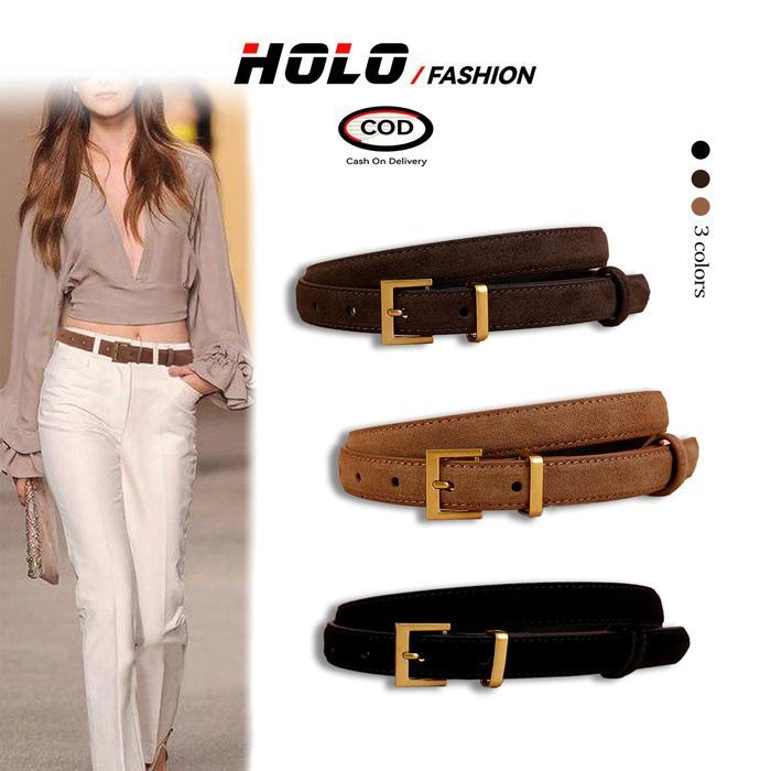 HOLO SABUK WANITA PINGGANG FASHION KULIT ASLI KOREAN STYLE BELT WANITA SABUK SKENA STYLE RETRO
