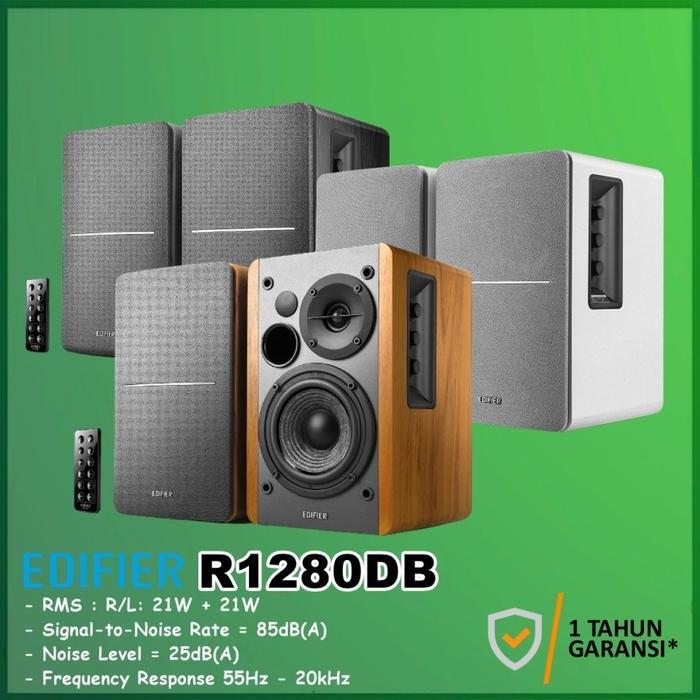 Edifier R1280DB R1280 DB R 1280 Powered Bluetooth Bookshelf Speakers - Wood